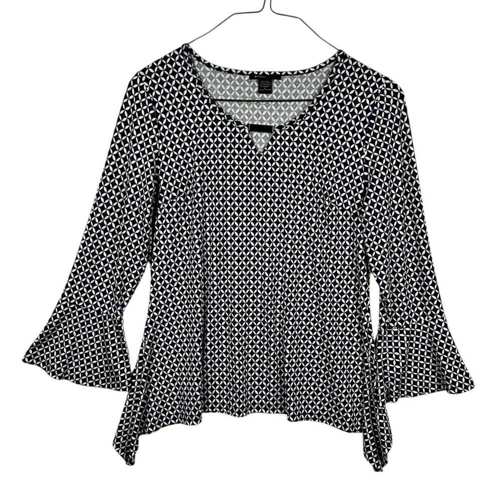 Robert Louis Large Stretch Assymetric Tunic-Handkerchief Hem Keyhole Front